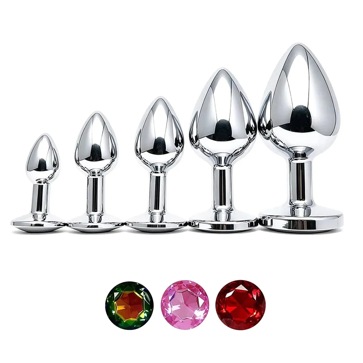 5 Size Metal Anal Plug Butt Plug Sex Toy Butt Toy for Women Men Couples Adult Game Masturbator Anal Diamond Sex Toys