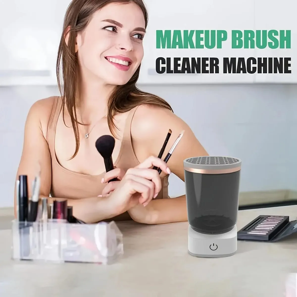 Electric Makeup Brush Cleaner Automatic Cosmetic Brush Cleaning Tool Fast Deep Cleaning For All Size Brushes durable