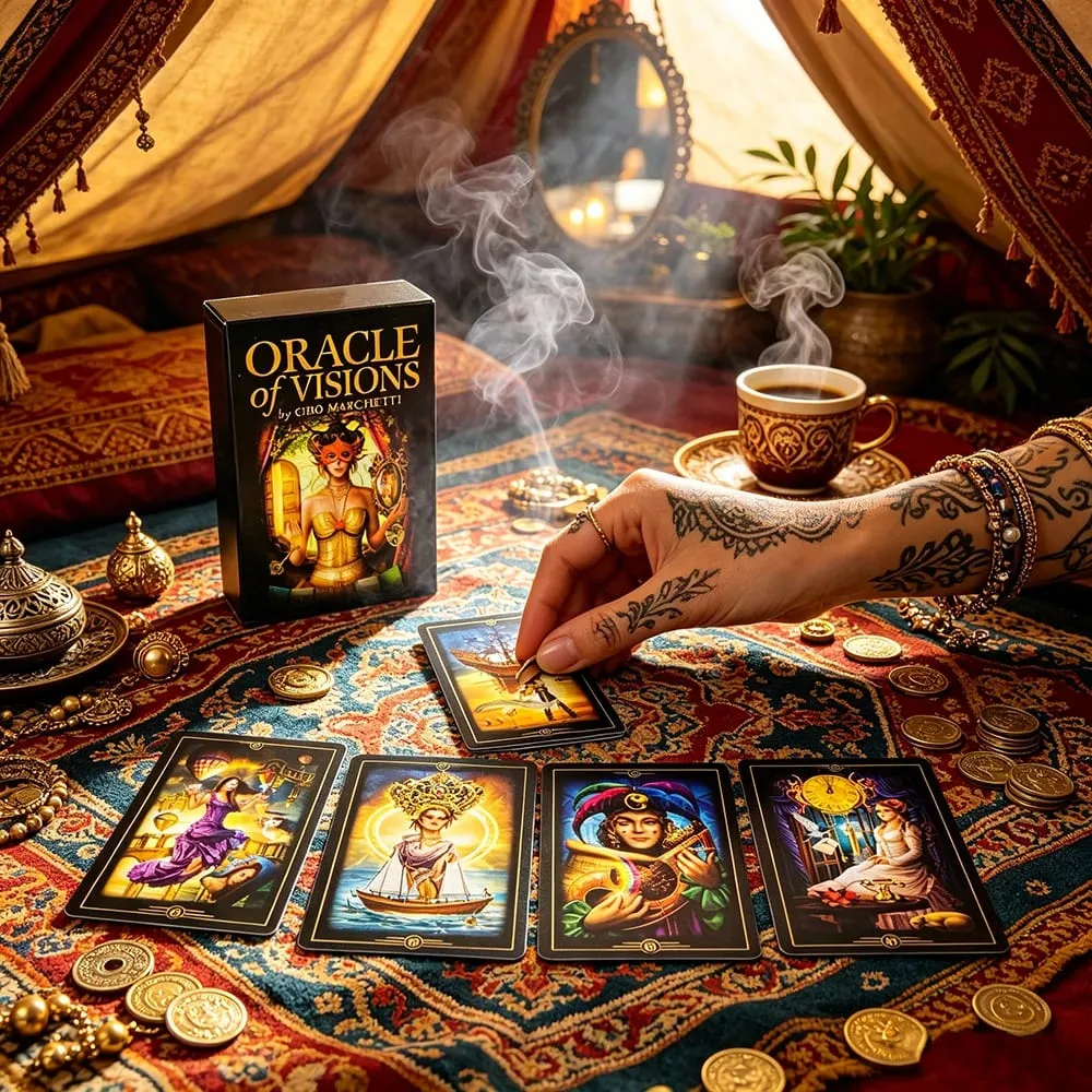 New Oracle Of Visions Cards 52 Deck Divination Metaphysics Oracle Cards Ideal For Travel Meditation & Spiritual Practices