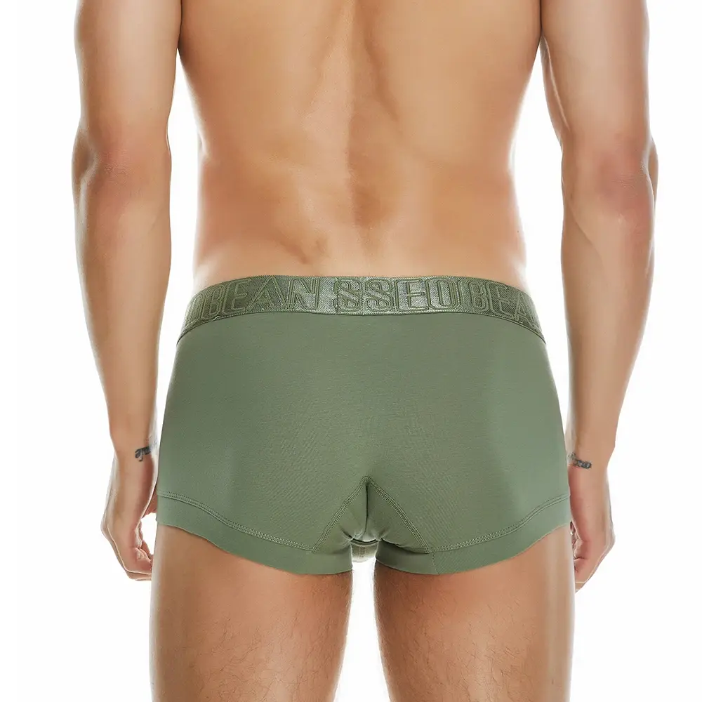 Men's Ribbed Boxer Briefs with 3D Contoured Pouch Elastic Waistband Soft Stretch Fabric for Comfort Casual Underwear