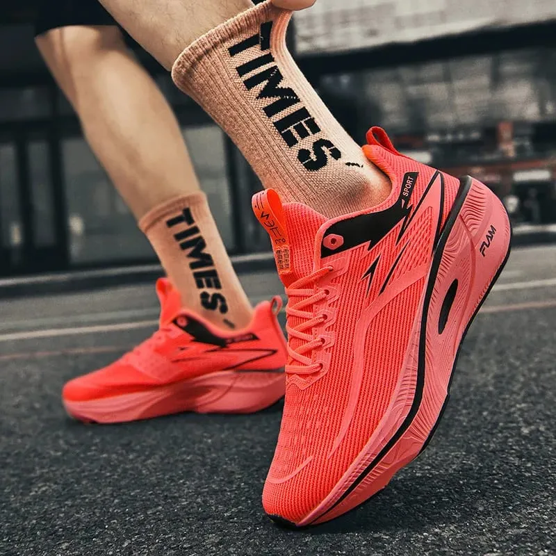 Men Running Shoes Marathon Sports Air Cushion Carbon Plate Breathable Lightweight Comfortable Women Outdoor Athletic Sneakers