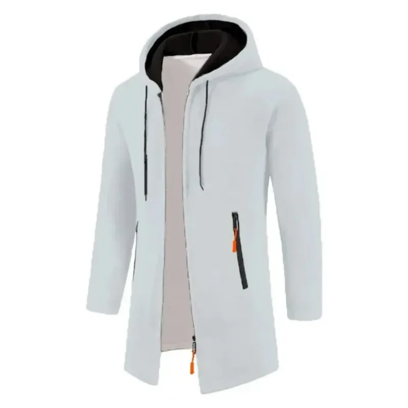 Nuevo suéter con capucha de manga larga para hombre, sudaderas con cremallera, ropa de calle de gran tamaño, chaqueta cálida de Color sólido para otoño, Sudadera con capucha para hombre — image 12