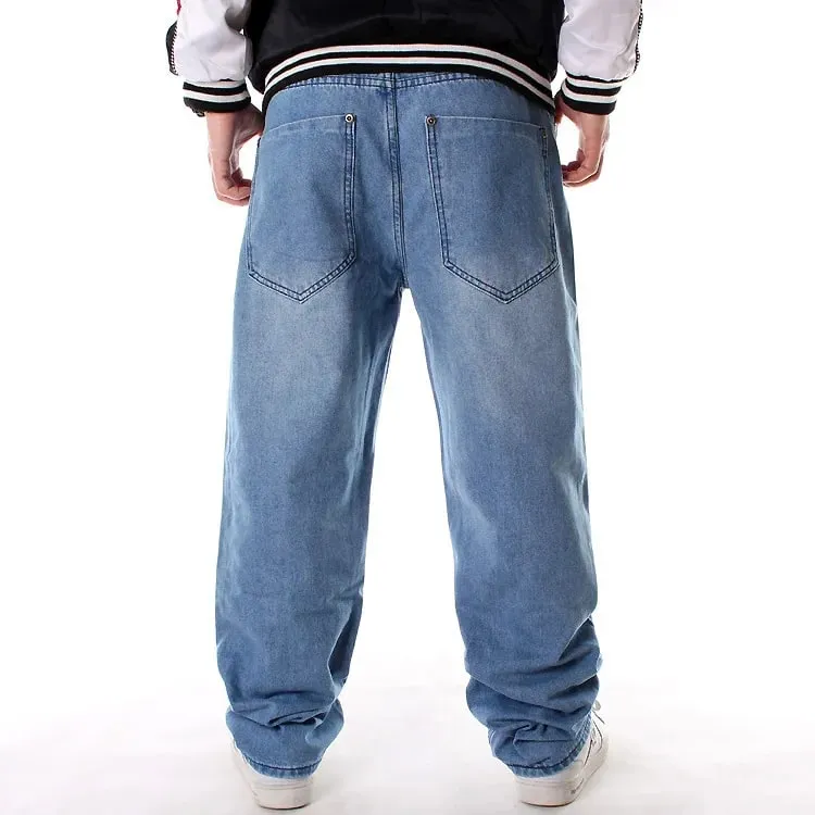 Y2K Big Size 70kg Mens Embroidery Oversized Jeans Hip Hop Loose Black Baggy Jean Trousers Man Rap Street Denim Punk Pants Hombre