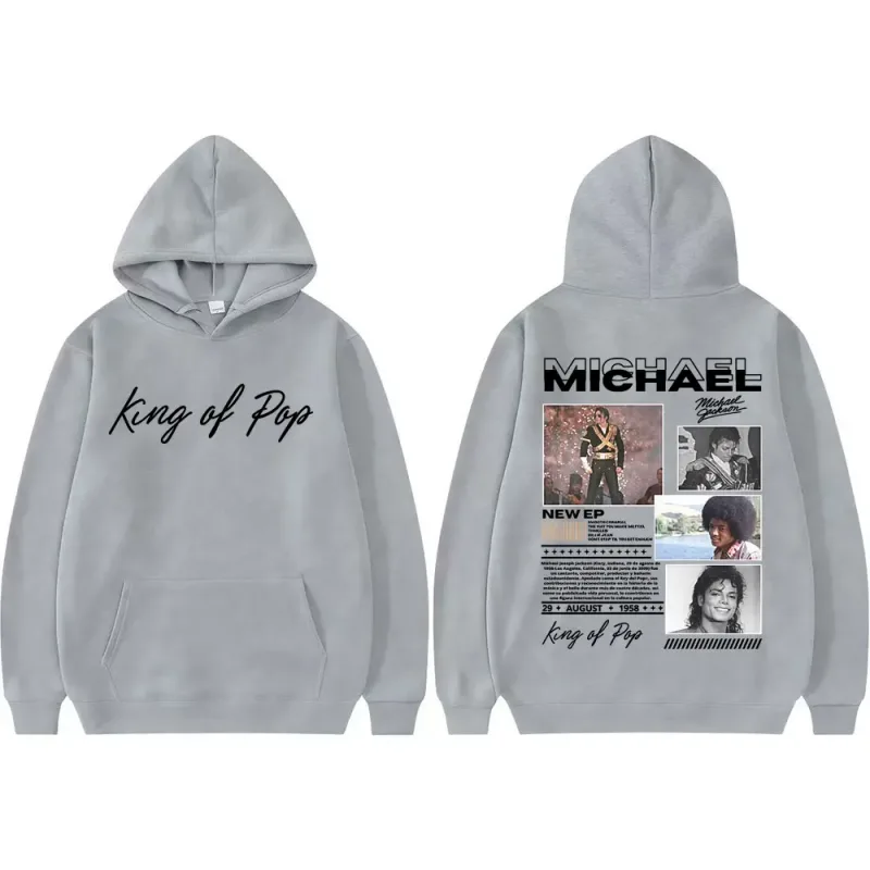 King of Pop Michael Jackson Bad Era Hoodies Men's Clothes Fashion Hip Hop Punk Sweatshirt Long Sleeve Oversized Hoodie Pullovers