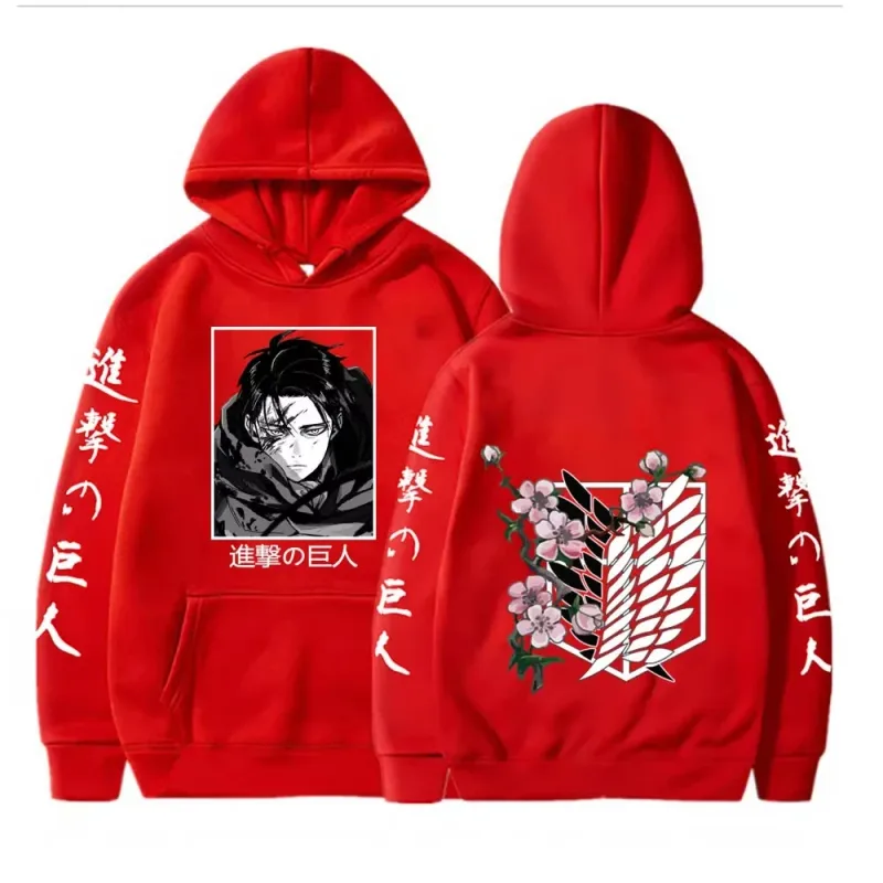 Nueva sudadera con capucha gigante de ataque Levi con capucha gráfica ropa para hombres y mujeres otoño cálida sudadera con capucha calle Top