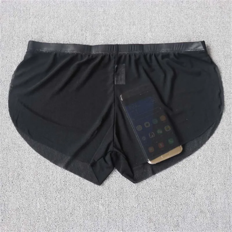 セクシーな透明メッシュボクサー男性ホット男性トランク下着快適なアロパンツ夏のカジュアルショーツ