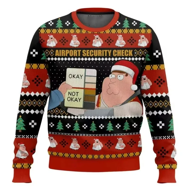 Family Guy 3D Print Christmas Ugly Sweater Style Casual Festival Theme Jacket for Men And Women Autumn Winter Outerwear