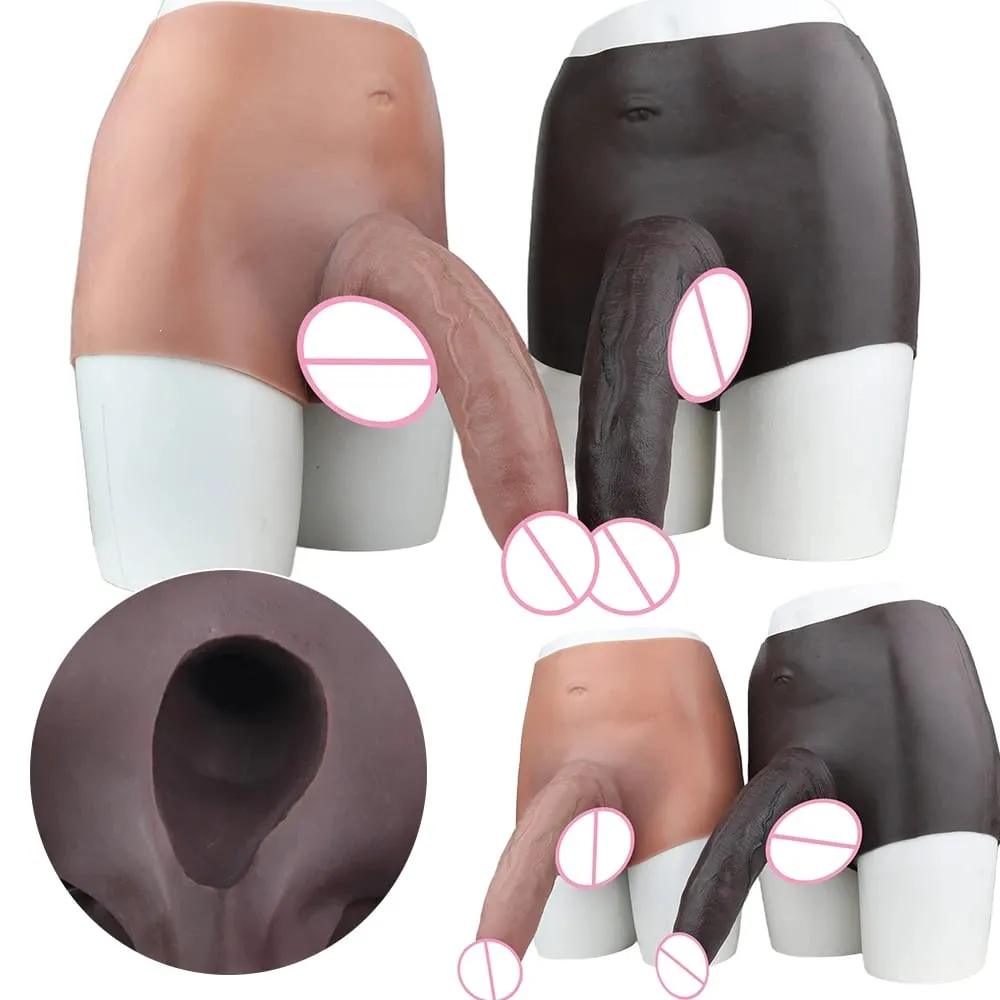 2 Colors Huge Hollow Dildo Pants High Waist Strap-On Penis Extender насадка на член For Men Delay Ejaculation Ultra Dildo