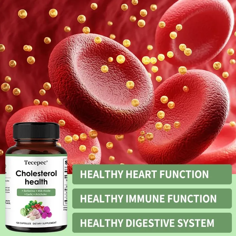 Cholesterol Support Supplement - Contains Berberine Artichoke and Garlic To Support Healthy Cholesterol Levels and Natural Heart Health