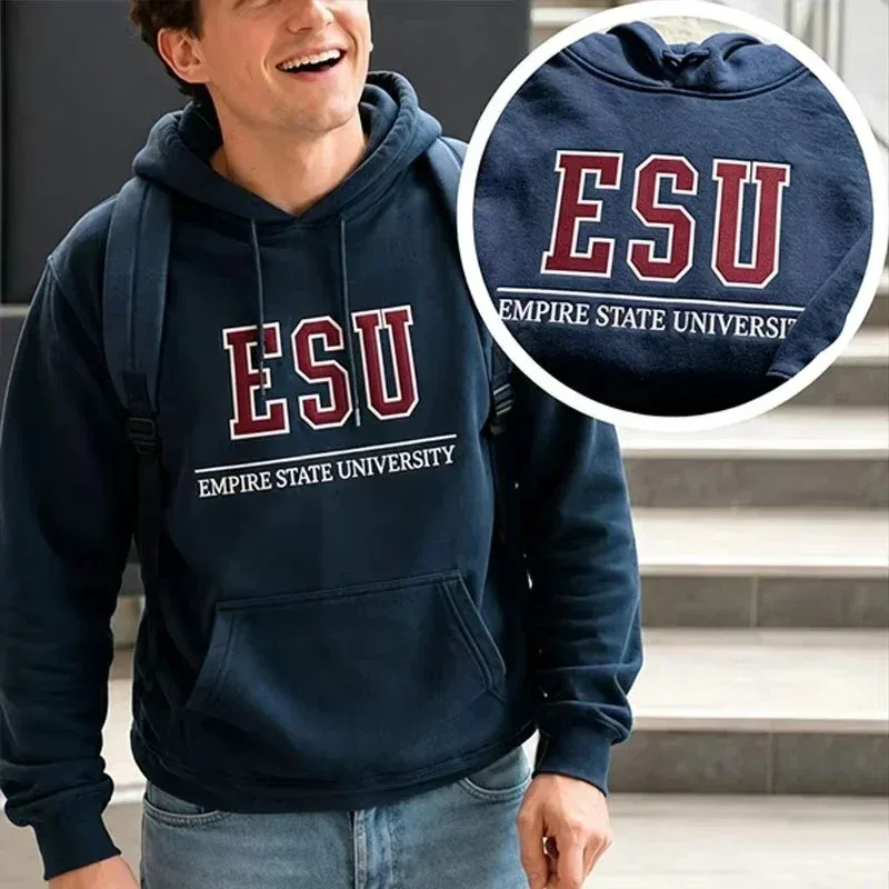 2026 new ESU Empire State University Hoodie Sweatshirt Brand New Day Merch Peter Hoodies Unisex Spring and Summer Long Sleeve