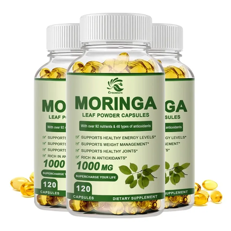 Greensure Moringa Oil Προωθεί τον μεταβολισμό Υποστήριξη απώλειας βάρους Επισκευάζει κατεστραμμένα κύτταρα Ανακουφίζει τη φλεγμονή Καρδιαγγειακή υγεία