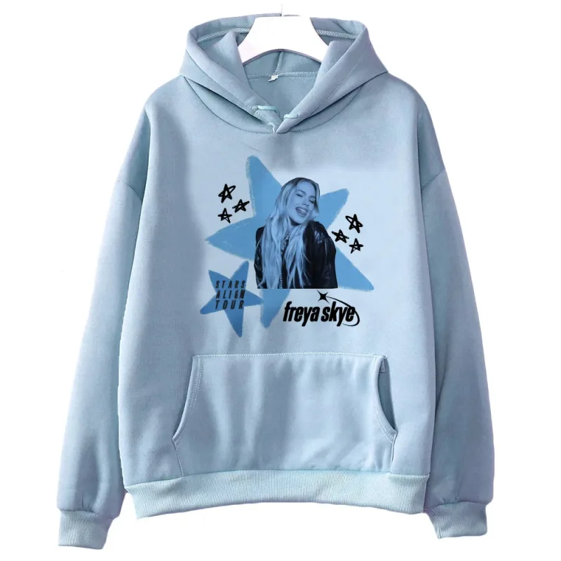 Freya Skye 2000s fashion hooded sweatshirt - Women's loose fit - Men's version. Cutecore. Suitable for both men and women.