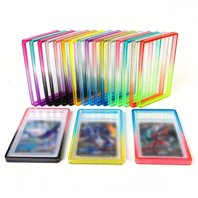 Glitter TPU Slab Bumper Guard Case Holder Protective Skin Display Sleeves with Clear Back for 35PT Graded Trading Card