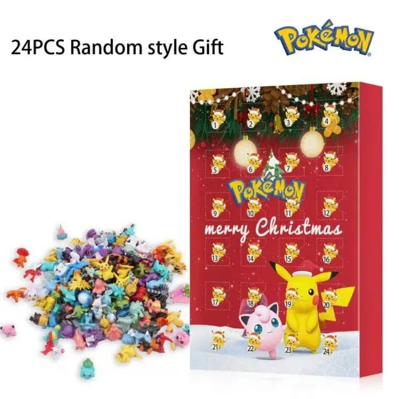 24 Cái/bộ Pokemon Giáng Sinh Ra Đời Lịch Dễ Thương Pikachu Charizard PVC Nhỏ Anime Hình Bất Ngờ Hộp Sinh Nhật Quà Tặng Halloween