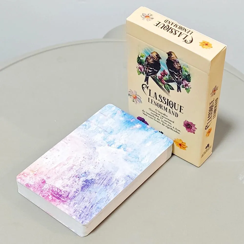 9*6cm 37 Vintage Style Divination Cards - Classic Portuguese Edition Double-embossed Cardstock Classique Lenormand Deck