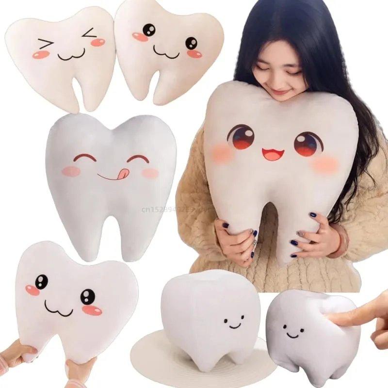 Simulation Lovely Tooth Plush Toys Cute Expression White Teeth Stuffed Soft Pillow Funny Sofa Cushion Gift For Children Gifts