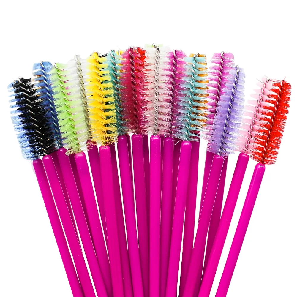 50pcs Disposable Eyelash Brushes Extension Rose Red Eyebrow Brush Mascara Wand Eye Lashes Cosmetic Tool Set Makeup Beauty