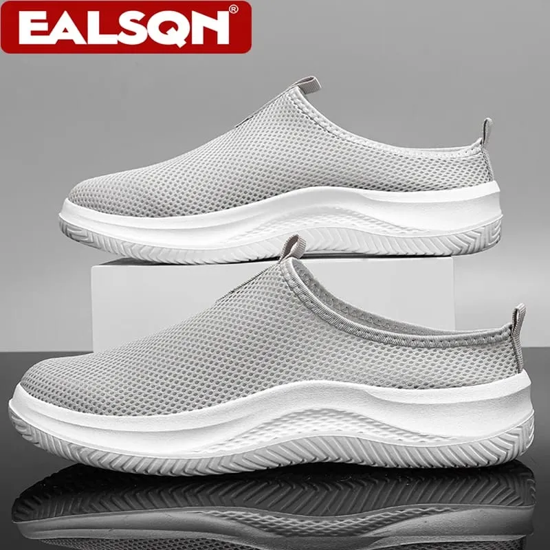 Sommar andas Mesh Slip On Casual Skor för mäns lätta promenadsneakers Plus storlek 39-48 Bekväma utomhusskor