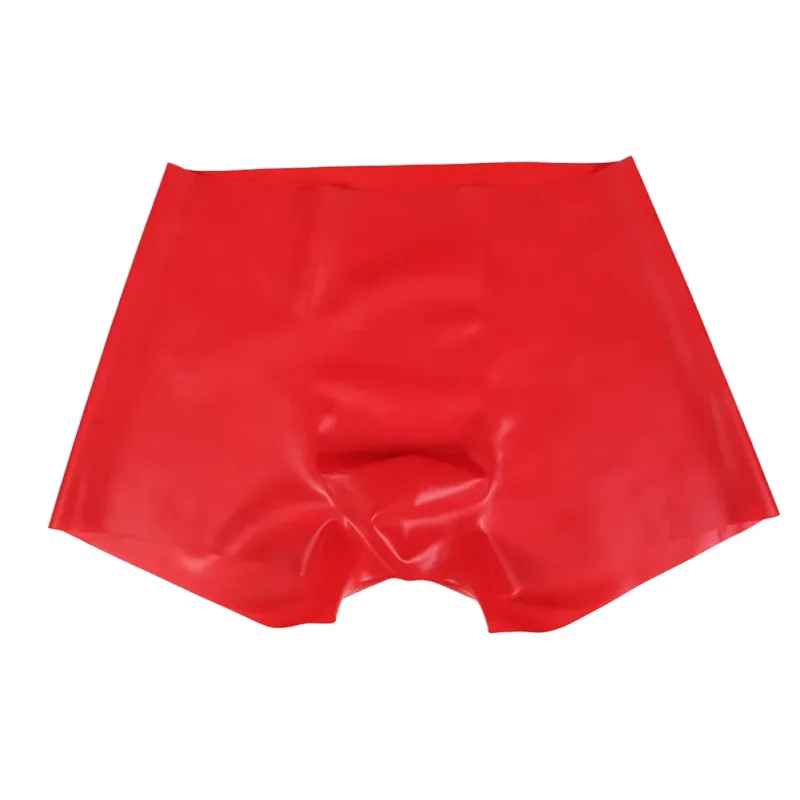 Mens Latex Boxer Briefs Underpants See-Through Rubber Safety Panties Low Waist Seamless Underwear for Sensory Appeal