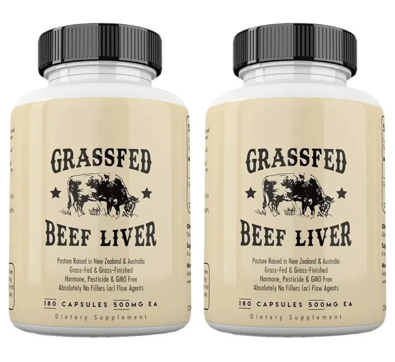 Grassfed Beef Liver Capsules 500mg Each Pasture Raised Bovine Liver Supplement Non GMO 180 Capsules