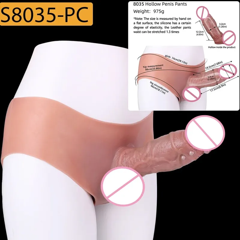 Strap-On Lifelike Penis Cover насадка на член Large Hollow DildoPants Intimate Adult Sex Toy for Couples Sex