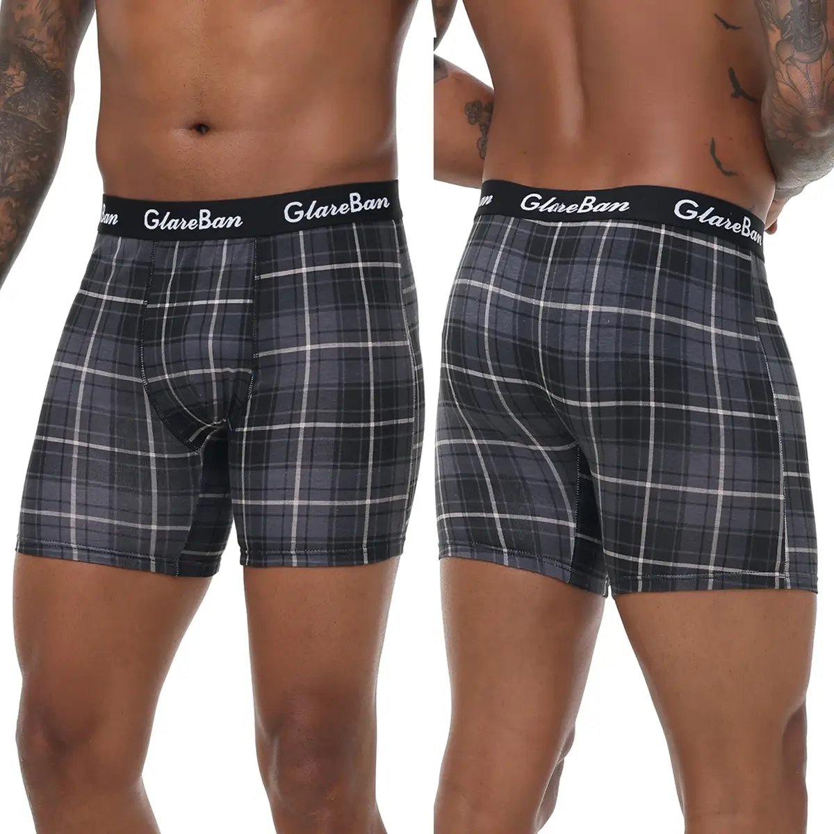5pc conjunto mid-long aleatório algodão boxer shorts roupa interior masculina cuecas para homem boxershorts desliza calcinha macia cuecas de marca
