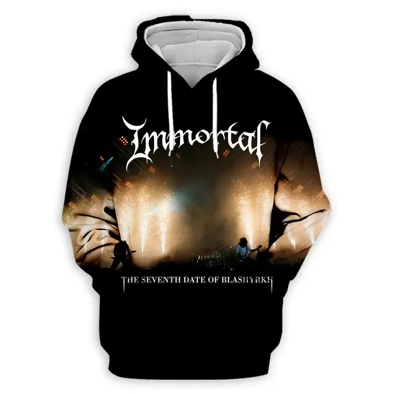 Black Metal Rock Immortal 3D Print Hoodies Men Women Fashion Casual Sweatshirts Oversized Hoodie Pullovers Tracksuit Clothing