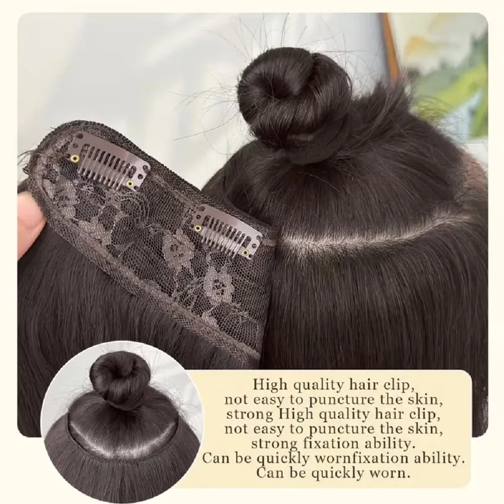 20Inch Synthetic Layered Buckle Hair Extensions Clip In Hair Weft High Temperature Fiber Long Straight Hairpiece for Women