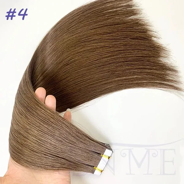 Tape In Human Hair Extensions 100% Really Hair Tape In Hair Natural Straight Black Brown Blonde 613 For SalonFor Women