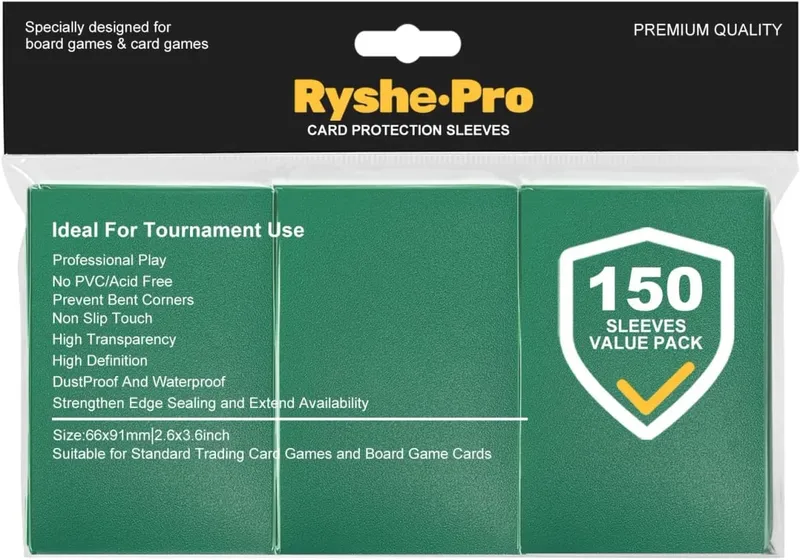Ryshepro Premium Card Sleeves for MTG Card Game 150PCS Sleeves for TCG Yogioh Cards 66x91mm Card Protectors for Baseball Sports