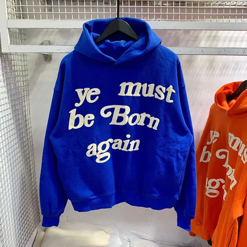 23FW Logotipo de espuma clássico Ye Must Be Born Again Hoodie Homens Mulheres Melhor Qualidade Oversize Kanye West CPFM.XYZ Moletons Multicolor