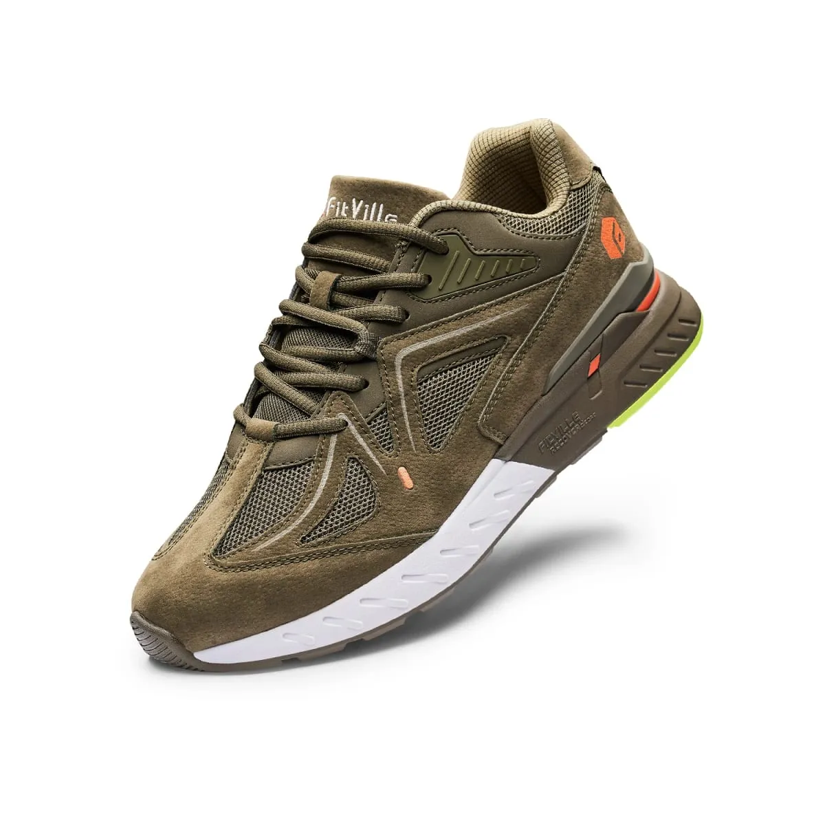 FitVille Men's Walking Shoes Extra Wide Lightweight Sneakers para sa Flat Feet Arch Fit Heel Pain Relief Non-Slip Running Shoes