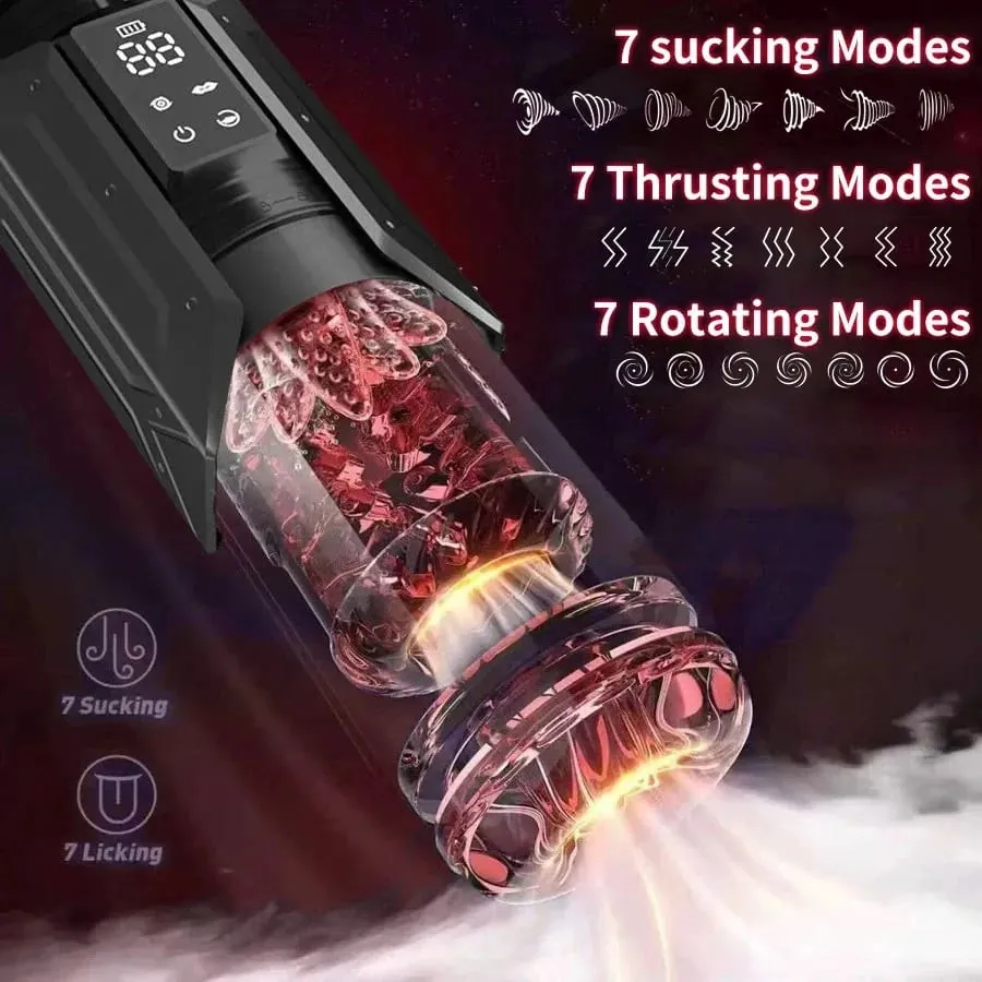 Automatic Male Masturbator 7 Thrusting Rotating Suction Modes Blowjob Sex Machine Vibrating Masturbation Stroker Dual Handles