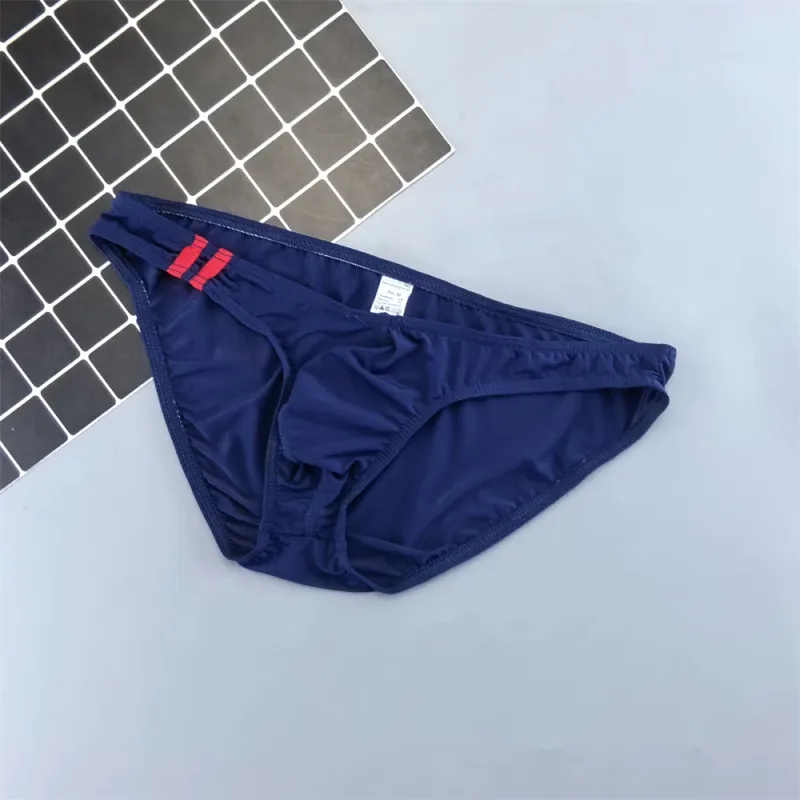Mens Sexy Ice Silk Underwear Briefs Ultra Thin Seamless Panties Quick Dry Breathable Lingerie Male Comfortable Plus Size Panty