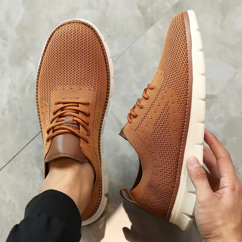 Ultra-Light Casual Knitted Shoes for Men Breathable Slip-Resistant Sneakers 2026 Flexible Soft Sole Trendy Comfortable Shoes Men