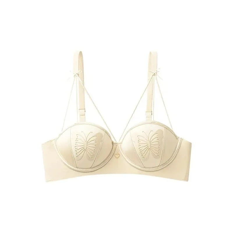 Sexy Push Up Lingerie Small Breast Gathering Anti-sagging Seamless Bra Sexy Beauty Back Butterfly Wire Free Lingerie Bra