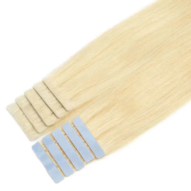 Invisible Tape In Extensions Emberi Haj Seamless Pu Skin Weft Injektált hajhosszabbítók Kézzel kötött ragasztók Tape-Ins 10db/csomag