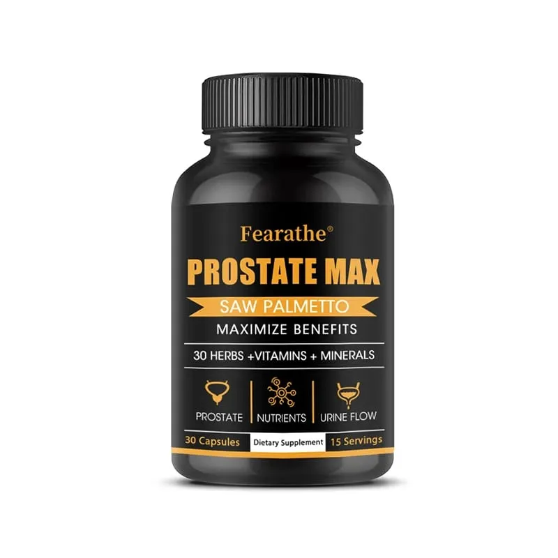 Suplemen Saw Palmetto Prostat - 30 Ekstrak Tumbuhan Vitamin & Mineral untuk Kesihatan Prostat Lelaki Kencing & Pertumbuhan Rambut