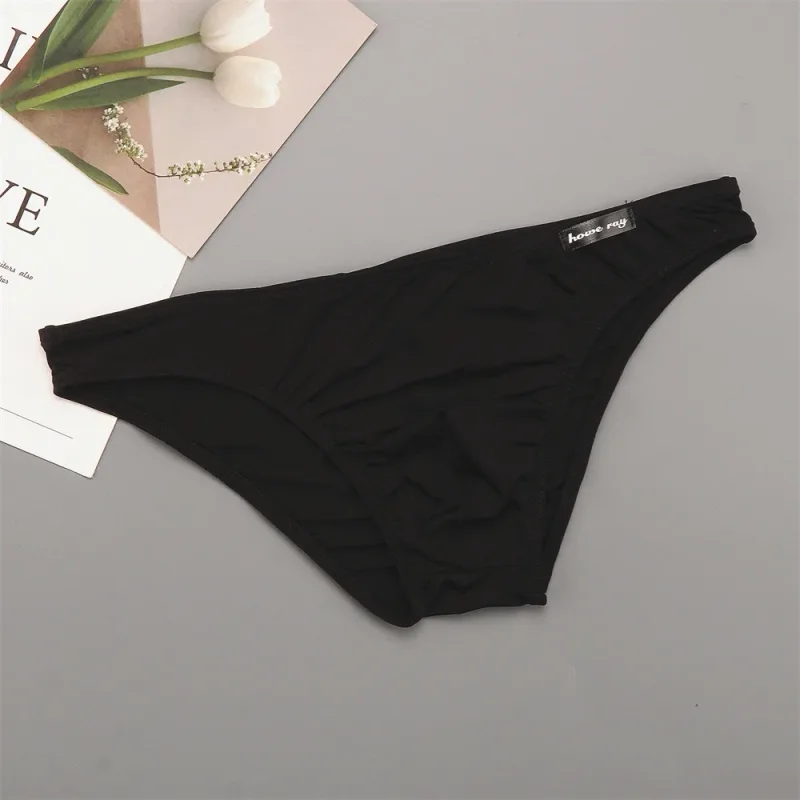 Seluar Dalam Lelaki Pinggang Rendah Ais Nipis Seluar Dalam Separuh Lutsinar Warna Pejal Plus Saiz Bulge Pouch Seluar Dalam Lembut Bernafas Licin
