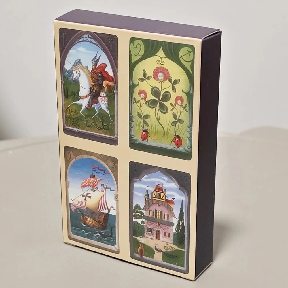 9*6cm Mystical Lenormand Deck Printed on 350GSM Double-embossed Cardstock 36 Pcs Lenormand Cards