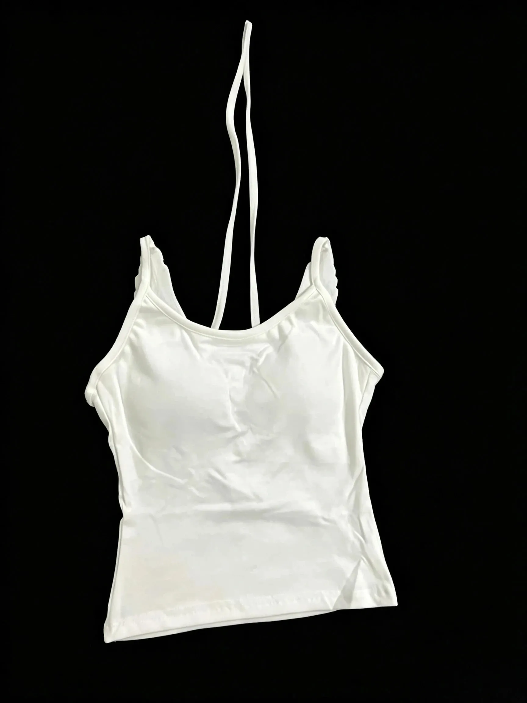 White Angle Wings Embroidered Camis Y2K Sexy Sleeveless Backless Bow-Tie Straps Slim Vest Woman Summer Tank Top