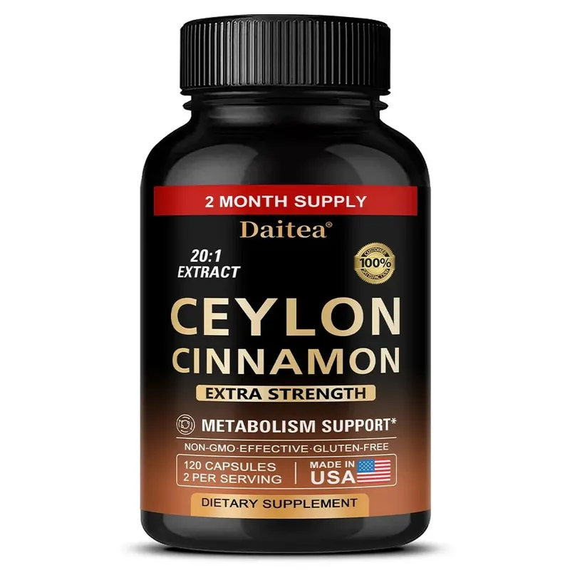 Ceylon Cinnamon Capsules - Antioxidant Promotes Heart Health and Metabolism Support The Immune System