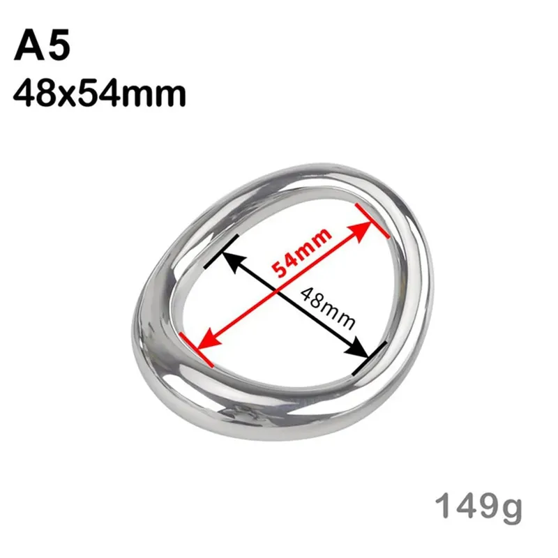 Stainless Steel curved Penis Lock Cock Ring Heavy Duty Male Metal Ball Scrotum Stretcher Sex Toys for Man Delay Ejaculation