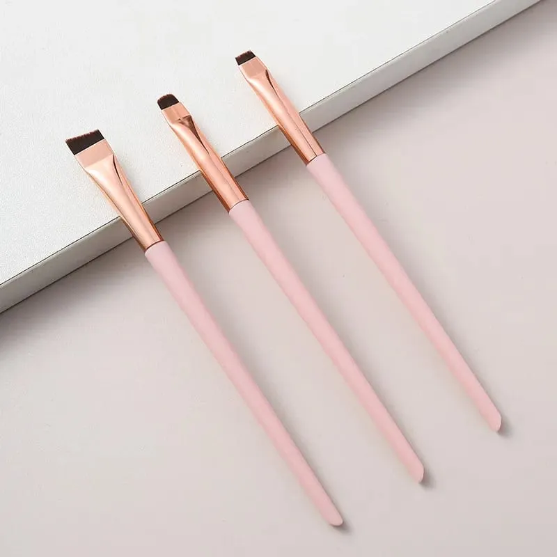 3pcs/set Blade Eyeliner Brush Eyebrow Brush Portable Flat Fine Eye Liner Brow Contour Makeup Brushes Makeup Brush Set