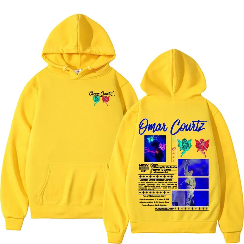 Omar Courtz Por Si Manana No Estoy Tour Merch Hoodies Men Women Fashion Aesthetics Hip Hop Sweatshirts Casual Cozy Fleece Hoodie