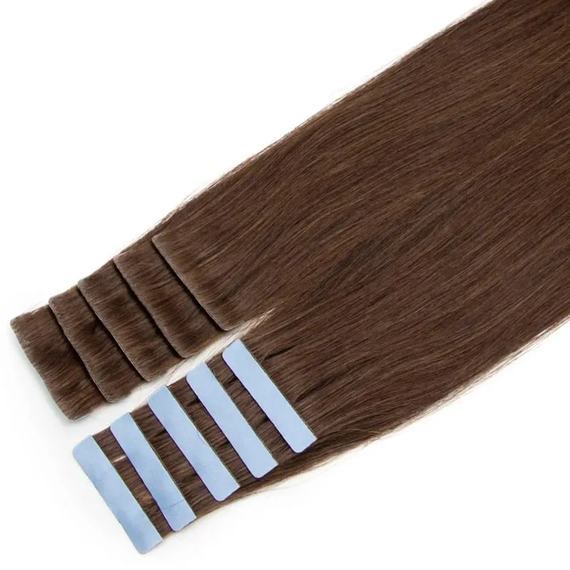 Invisible Tape In Extensions Emberi Haj Seamless Pu Skin Weft Injektált hajhosszabbítók Kézzel kötött ragasztók Tape-Ins 10db/csomag