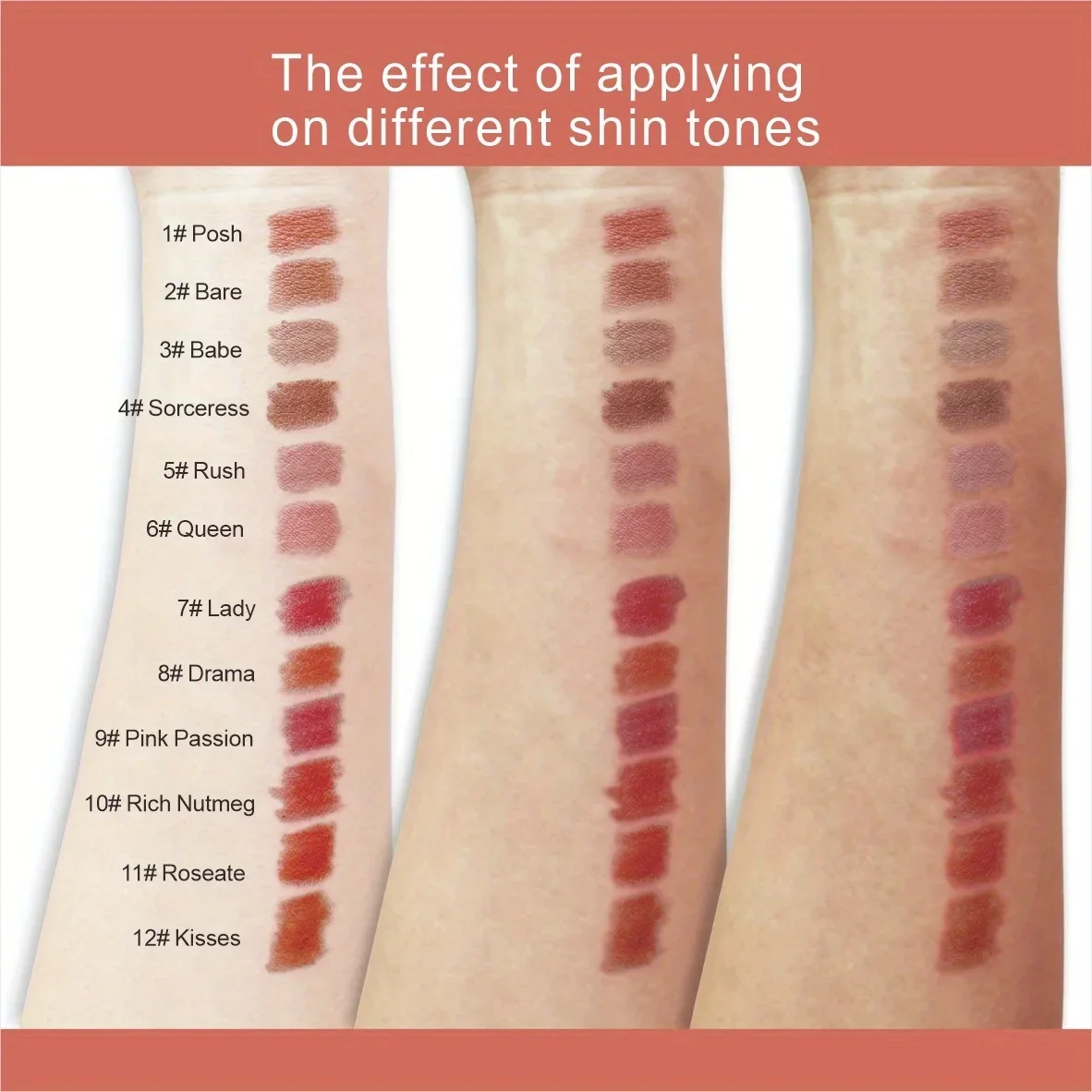 Matte Velvet Lip Liner Seksi Tahan Air Cair Lip Liner Tahan Lama Tanpa Tanda Kosmetik Rias Merah Telanjang