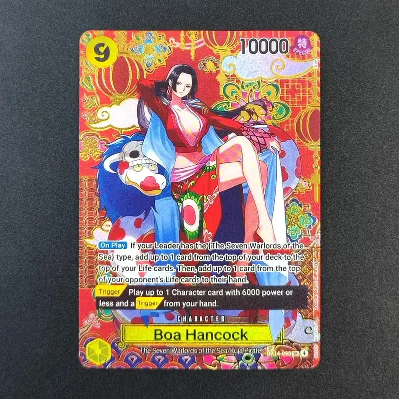Diy One Piece Op14 Sp Card The Azure Sea Seven Hancock Perona Mihawk Sengoku Kid Killer Sugar English Collection Tcg Anime Card