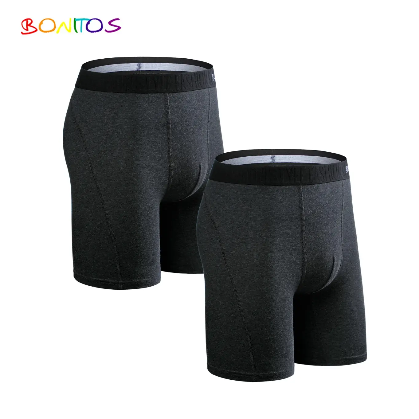 2pcs Pack ขายาวกางเกงขาสั้นผู้ชายกางเกงชุดกางเกง Homme Boxershorts ลื่นชุดชั้นในสำหรับชายผ้าฝ้ายชายเซ็กซี่ชุดกล่อง GYM