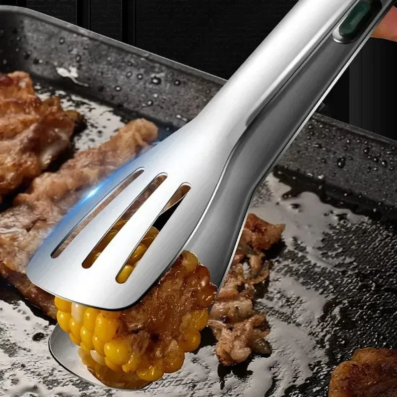 Stainless Steel Food Tongs Household Kitchen Thickened Heat-resistant Steak Tongs Food Buffet Barbecue Roasted Meat Bread Clips